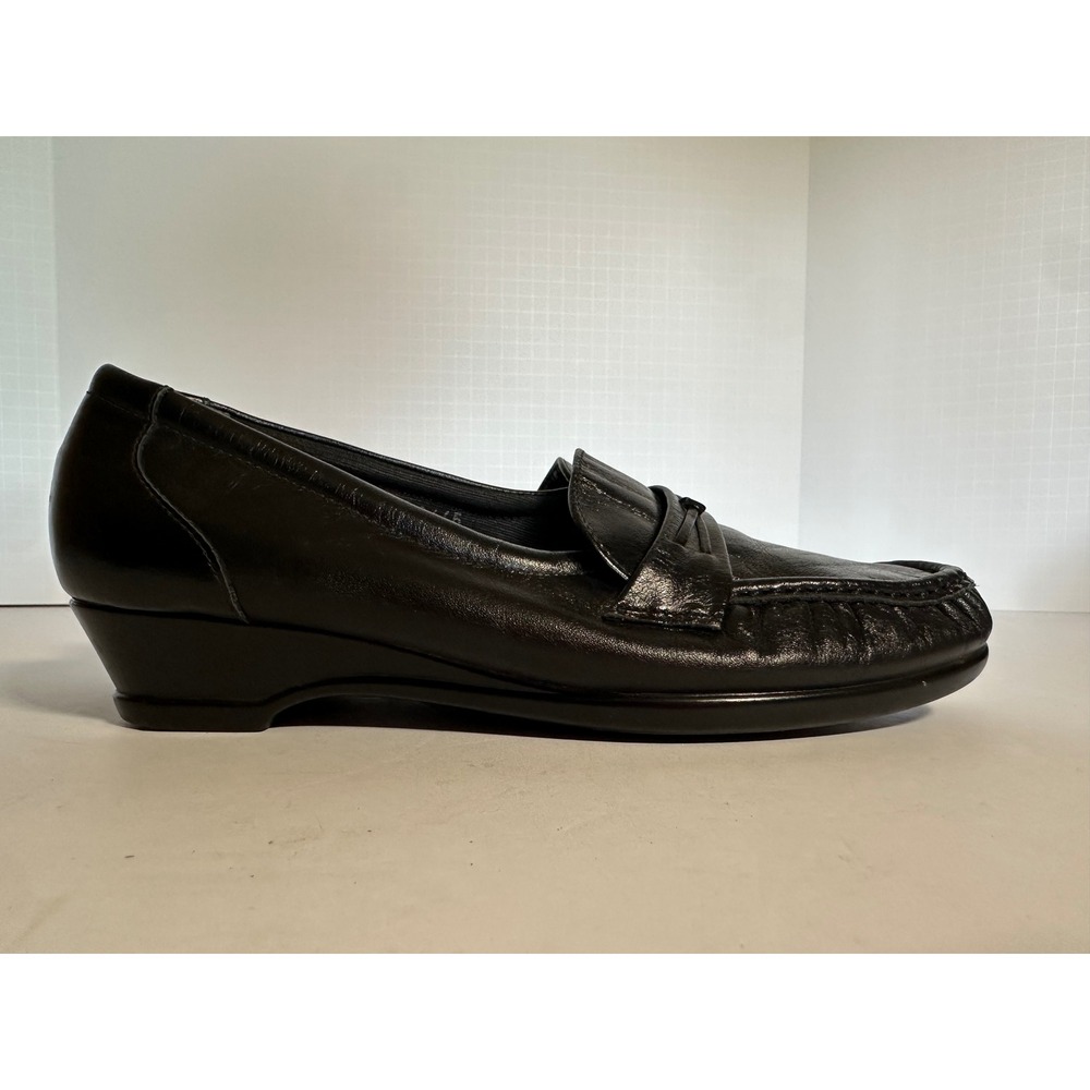 SAS Tripad Comfort Women 7 M Black Leather Wedge Loafers Slip On Shoes D7128665 - Picture 7 of 10